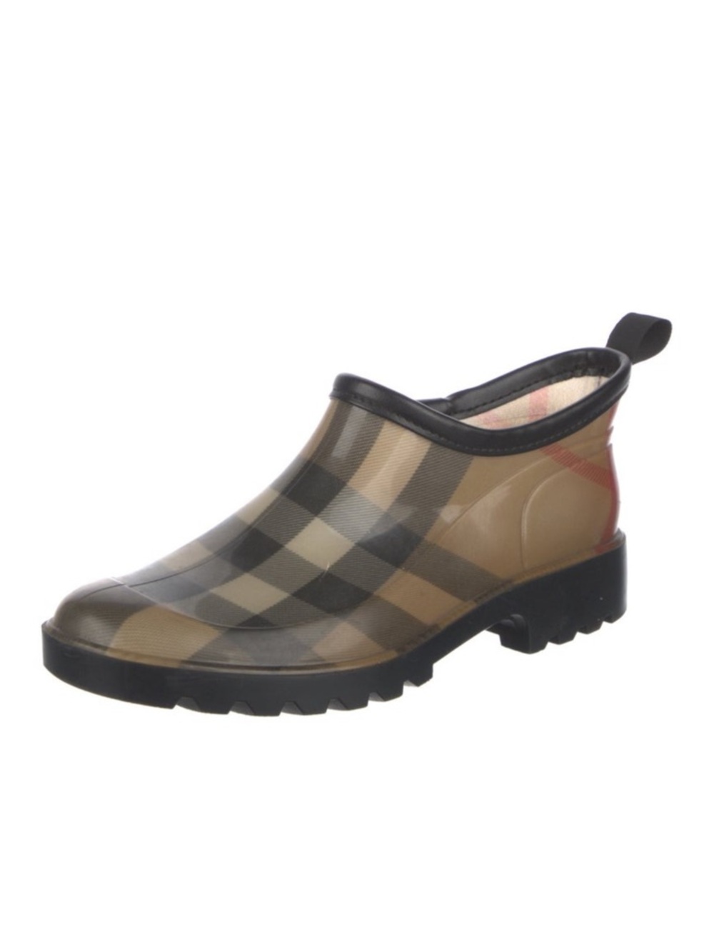 Burberry Check Pattern Ankle Rubber Rain Boots